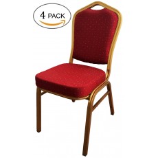 Aluminum Stacking Banquet Chairs with Sponge Seat 4 Pack